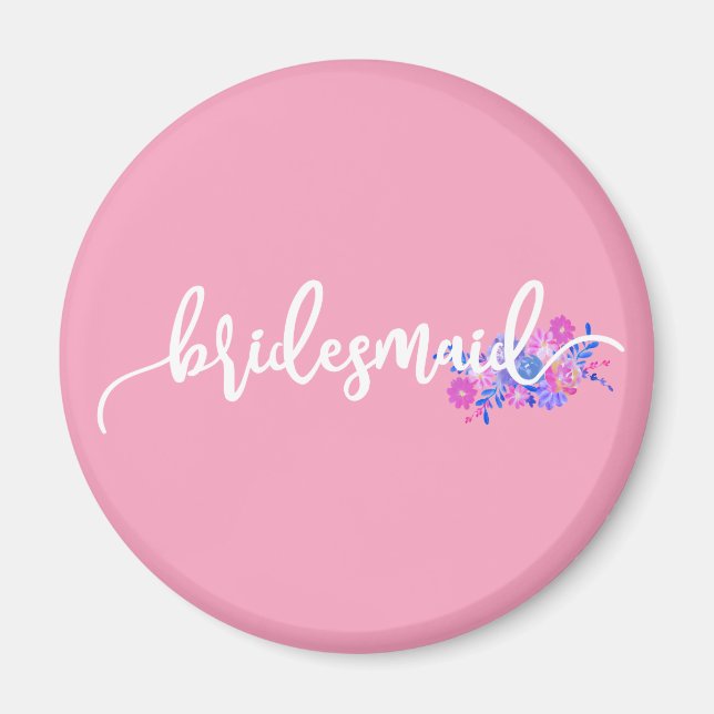 Elegant Bridesmaid Wedding Calligraphy Magnet (Front)