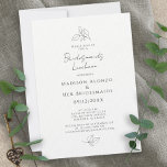 Elegant Bridesmaids Luncheon Leaves Black & White  Invitation<br><div class="desc">Elegant black and white bridesmaid's luncheon bridal shower invitation design features modern calligraphy script and a beautiful classic serif font in sophisticated black on a crisp white background. Fresh traditional composition is embellished with decorative botanical leaves. Borderless design allows you to easily choose the paper shape and further customize your...</div>