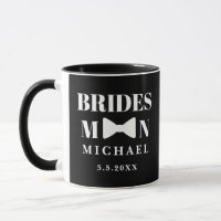 elegant bridesman black white bow wedding chic