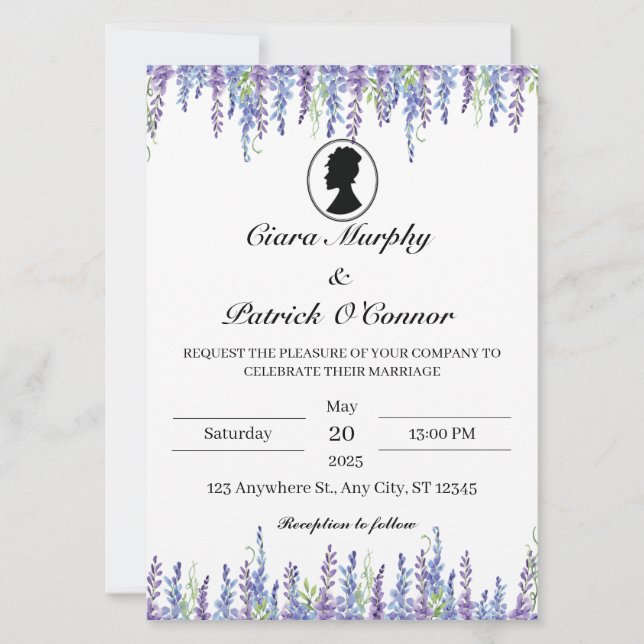 Elegant Bridgerton Wedding Invitation (Devant)