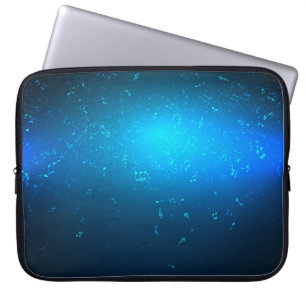 Elegant Bright Blue Music Notes Background Laptop Sleeve