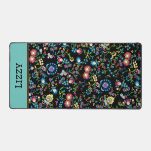 Elegant Bright Colourful Floral Desk Mat