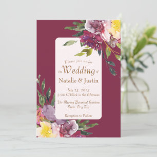 Elegant Bright Colourful Loose Watercolor Floral Invitation