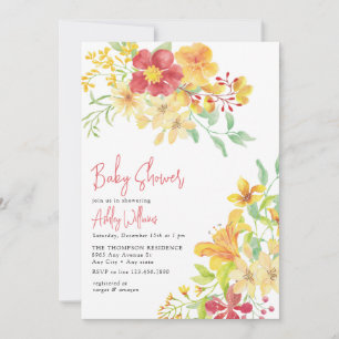 Elegant Bright Floral Chic Baby Shower Invitation