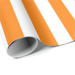 Elegant Bright Orange and White Striped Pattern Wrapping Paper<br><div class="desc">Simple bright orange stripe wrapping paper - perfect for birthdays and halloween.</div>