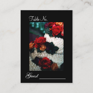 Elegant Bright Rose Cake Wedding Table Place Card