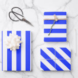 Elegant Bright Royal Blue Striped Pattern Wrapping Paper Sheet<br><div class="desc">Simple striped wrapping paper - perfect for weddings,  bridal showers,  and birthdays.</div>