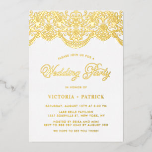 Elegant Brocade Lace Photo Wedding Party