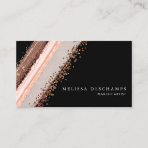 Elegant Bronze Blush Black Make Up Loyalty Card