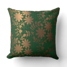 Elegant bronze flowers on hexagonal grid