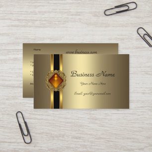 Elegant Bronze Gold Black Amber jewel Business Card