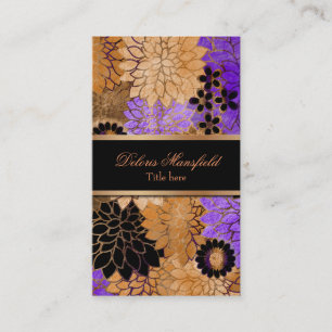Elégant bronze & Lavender Foil Carte de visite