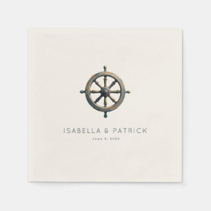 Elegant Bronze Nautical Wheel Napkin