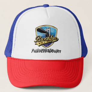 Elegant Brooklyn Shield and Swoosh Design Trucker Hat