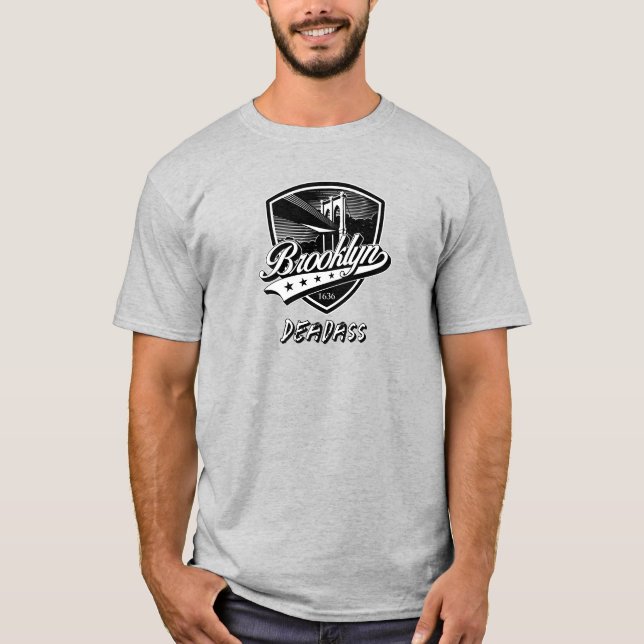 Elegant Brooklyn Swoosh Logo Design T-Shirt (Front)