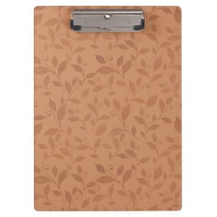 Elegant Brown Abstract Autumn Leaves Pattern Clipboard