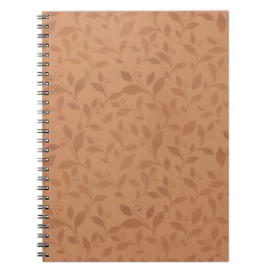 Elegant Brown Abstract Autumn Leaves Pattern Notebook