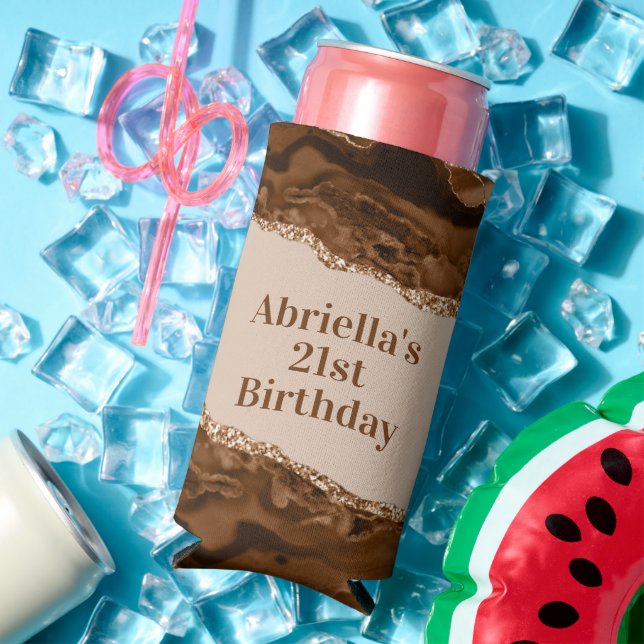 Élégant Brown Agate Melanin Thème Glacière (Été in situ)