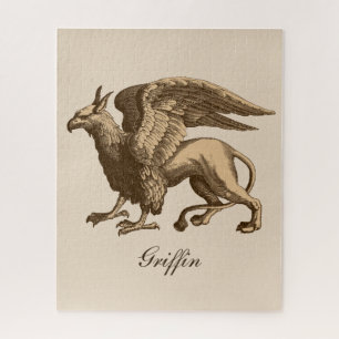 Elegant Brown and Beige Griffin - Legendary Beast Jigsaw Puzzle
