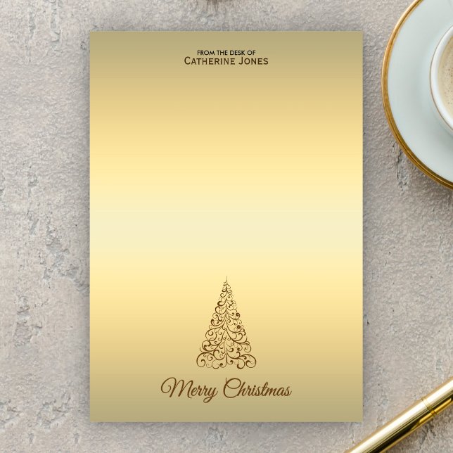 Elegant Brown and Beige Personalized Christmas Post-it Notes (Creator Uploaded)