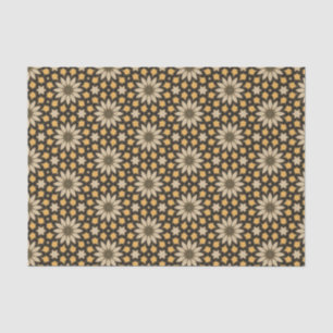Elegant brown and gold tone modern geometric flora tissue paper