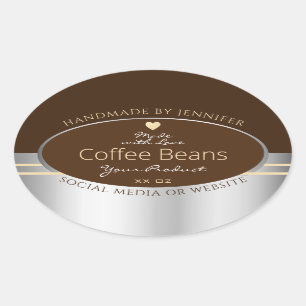 Elegant Brown and Silver Product Packaging Labels