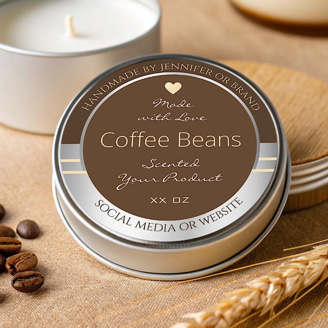 Elegant Brown and Silver Product Packaging Labels (Creator Uploaded)