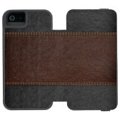 Elegant Brown & Black Vintage Leather Incipio iPhone Wallet Case (Folio Open)