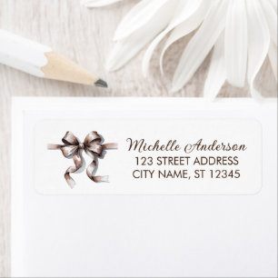Elegant brown Bow Coquette Return Address Label