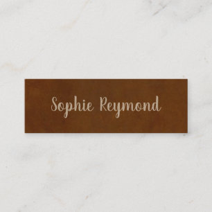 elegant brown business card with script name
