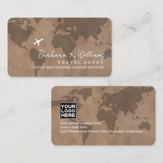 Elegant Brown Business Cards for Travel Agents