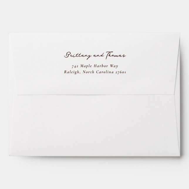 Elegant Brown Calligraphy Envelope (Back (Top Flap))