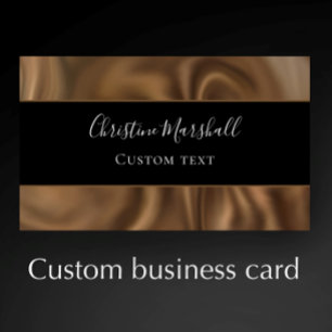 Elegant Brown Cocoa Satin Custom Professional Business Card