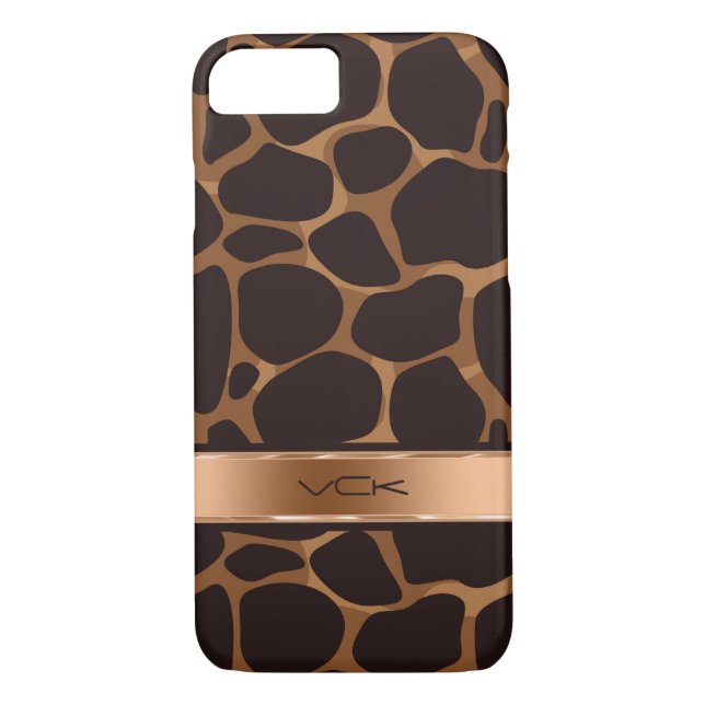 Elegant Brown & Copper Leopard Print Case-Mate iPhone Case (Back)