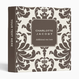 Elegant Brown Damask Modern Professional Binder