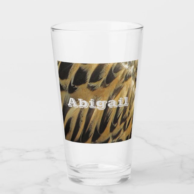 Elegant Brown Duck Feather Pattern Photo Nature Glass (Front)