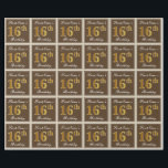 Elegant, Brown, Faux Gold 16th Birthday   Name Wrapping Paper<br><div class="desc">This simple and elegant wrapping paper design features a personalized message like "FirstName’s 16th Birthday" (with the "16th" having a faux/imitation gold-like colouring look) within a brown-coloured square area featuring a simple border outline. The name is in an elegant white-coloured script-like text, and can be customized. Wrapping paper like this...</div>