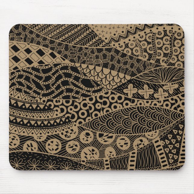 Elegant Brown Geometric Abstract Tribal Pattern | Mouse Pad (Front)