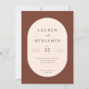 Elegant Brown Geometric Invitation