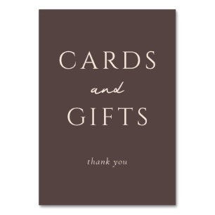Elegant Brown Gratitude Calligraphy Table Number