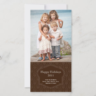 Elegant Brown Holiday Photo card