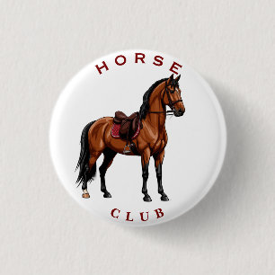 Elegant Brown Horse 1 Inch Round Button