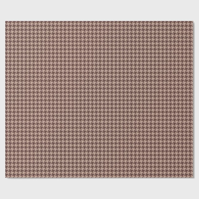 Elegant Brown Houndstooth Classic Preppy Pattern Wrapping Paper (Flat)