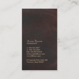 Elegant Brown Leather Look Professional Classic Business Card
