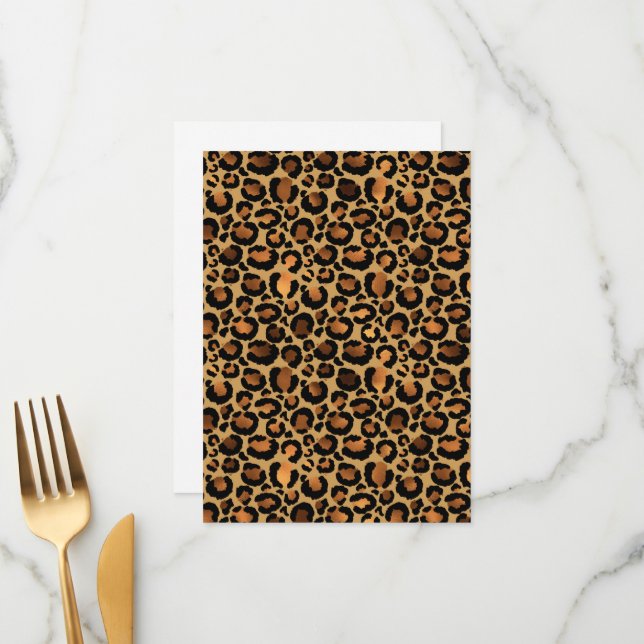 Elegant Brown Leopard Spots Wild Animal Glam Menu (Front/Back In Situ)