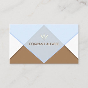 Elegant  Brown, Light Blue & White Branded Business Card