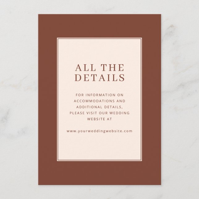 Elegant Brown Minimalist Enclosure Card (Front)