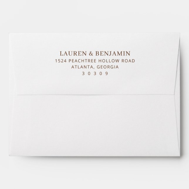 Elegant Brown Minimalist Invitation Envelope (Back (Top Flap))