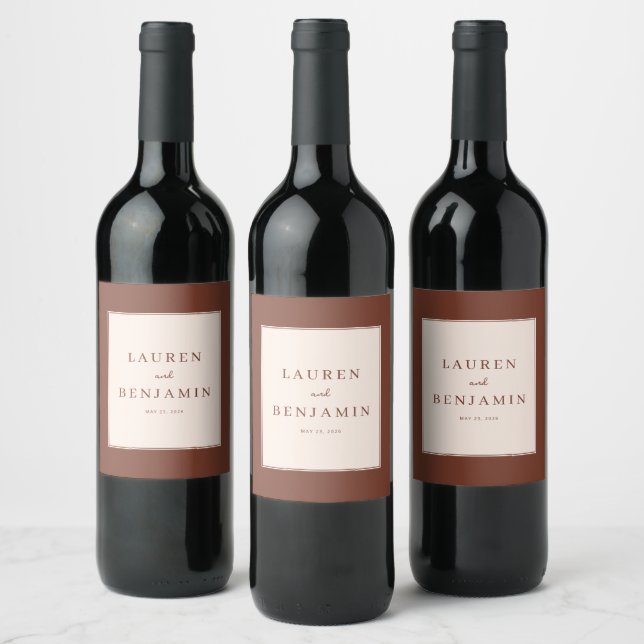 Elegant Brown Minimalist Labels (Bottles)