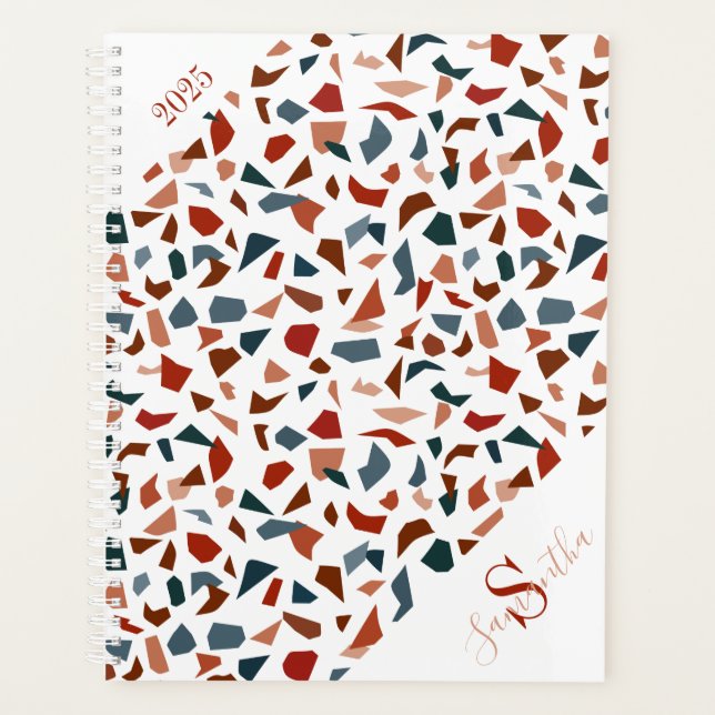 Elegant Brown Monogram Planner (Front)